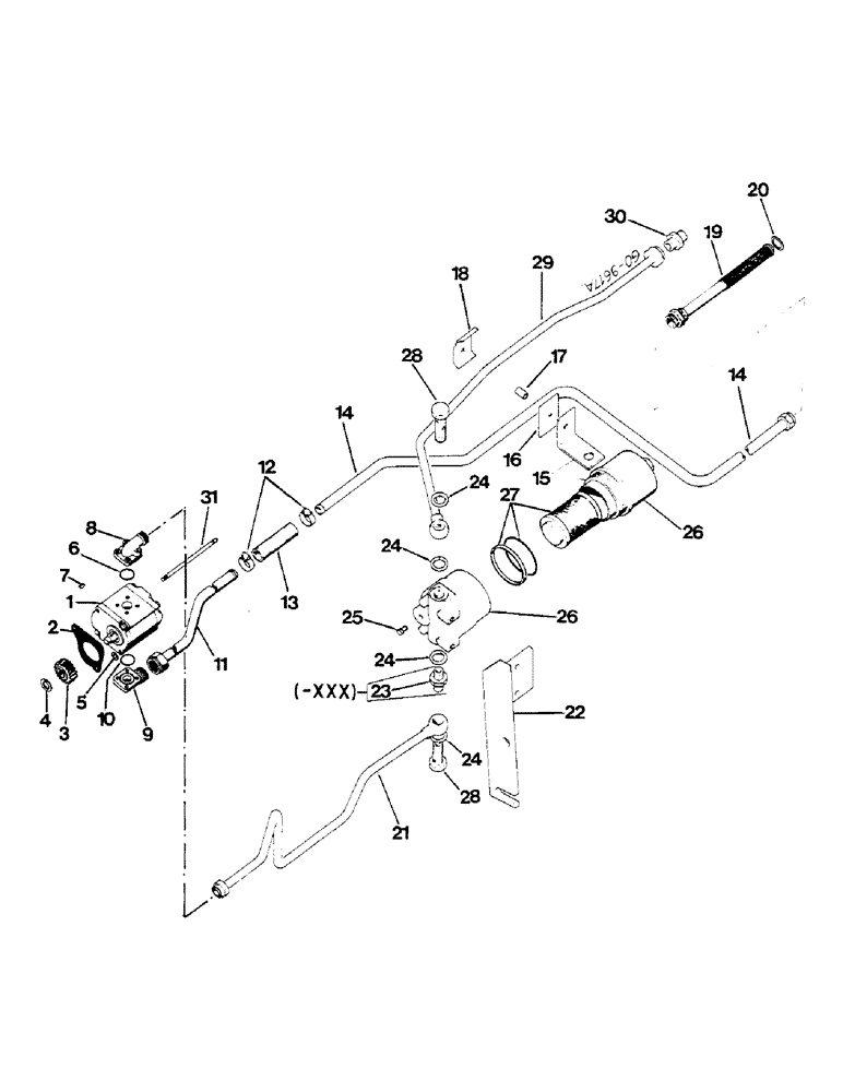 Схема запчастей Case IH 833 - (10-37) - HYDRAULIC PUMP, OIL LINES, PRESSURE OIL FILTER - 733 (XXX-)/833 - (07) - HYDRAULICS