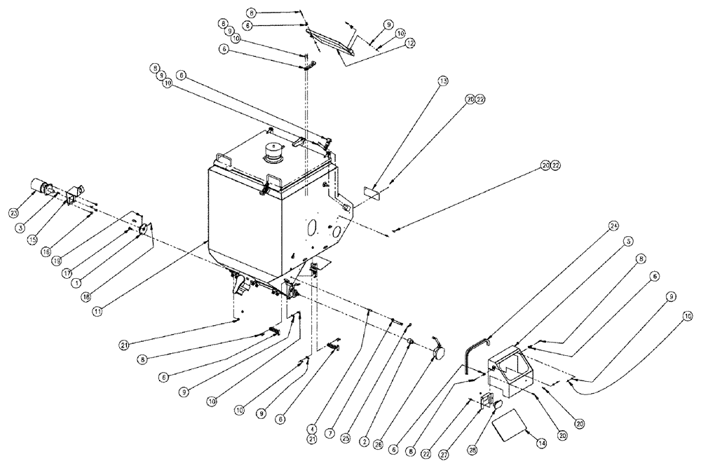 Схема запчастей Case IH 810 - (02-008) - PARTS GROUP, DOUBLE BIN, RH, 37 CU. FT. Bin Group