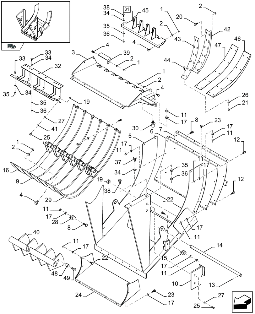 Схема запчастей Case IH LBX432S - (13.20[01]) - FEED CHAMBER (13) - FEEDER