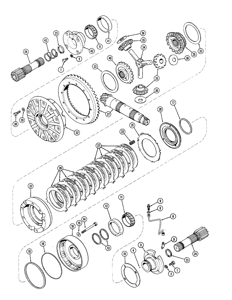 Схема запчастей Case IH 1370 - (194) - DIFFERENTIAL, USED PRIOR TO TRANSMISSION SERIAL NUMBER 10028201 (06) - POWER TRAIN