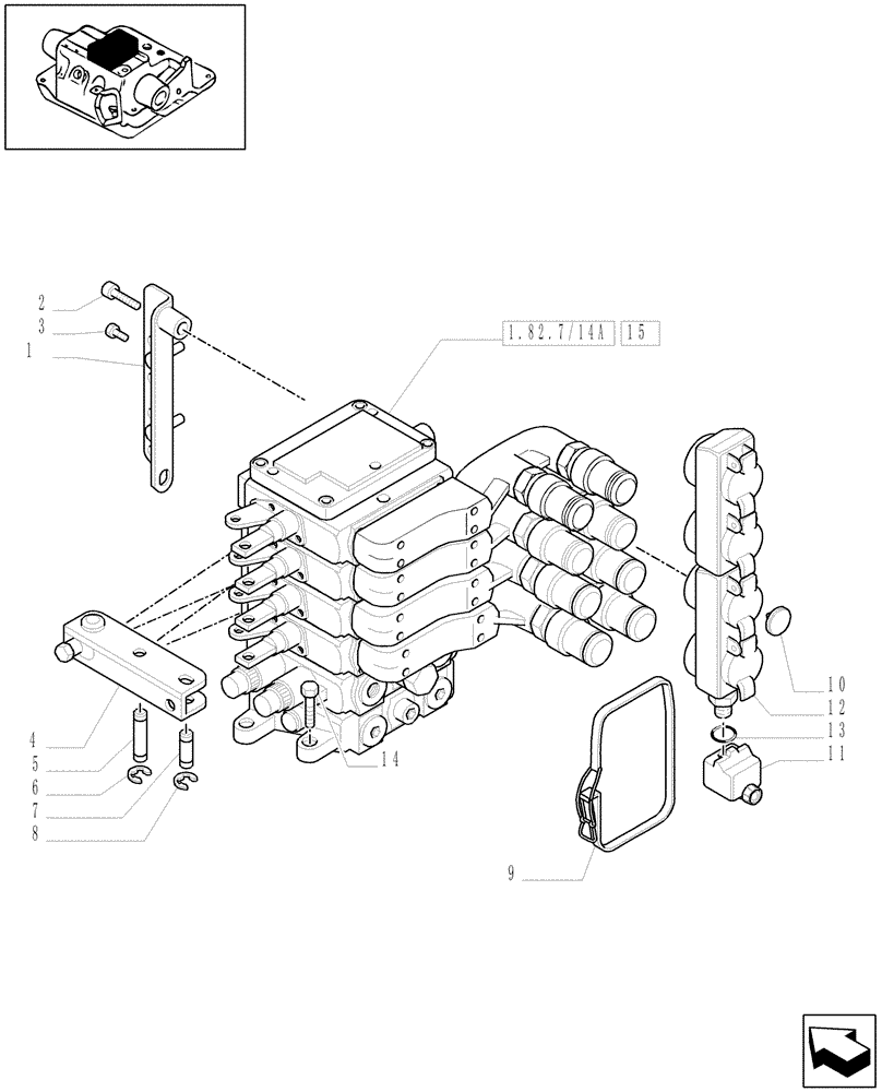 Схема запчастей Case IH MAXXUM 120 - (1.82.7/15[01]) - 4 REMOTES(2NC+2CONFIG) FOR CCLS PUMP FOR EDC AND WITH HYDR. ADJUST LINKAGE - REMOTES - C6788 (VAR.334845) (07) - HYDRAULIC SYSTEM