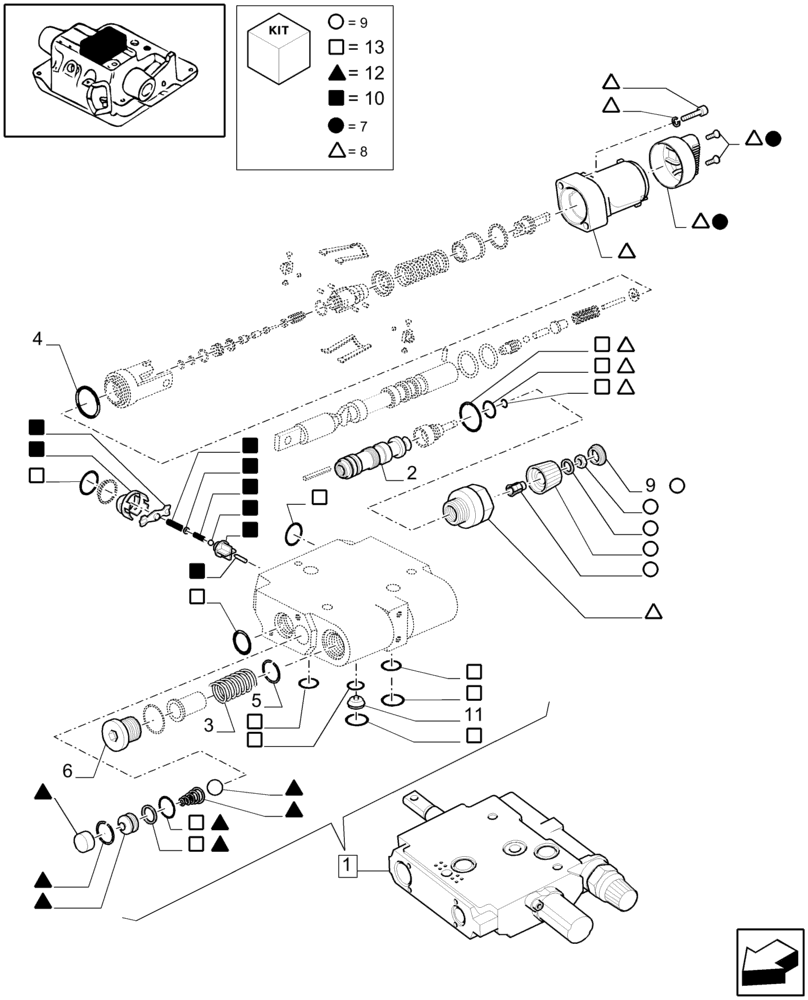 Схема запчастей Case IH PUMA 180 - (1.82.7/03A) - VALVE CONTROL - BREAKDOWN (07) - HYDRAULIC SYSTEM