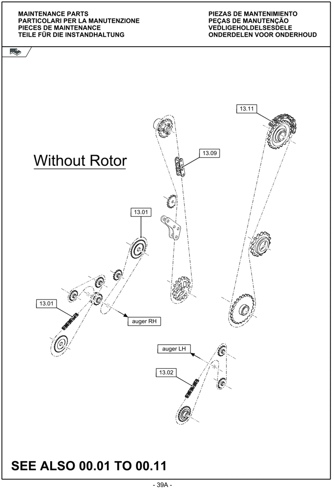 Схема запчастей Case IH LBX432R - (00.039A[01]) - PICTORIAL OVERVIEW 2/3 - MAINTENANCE PARTS (00) - GENERAL