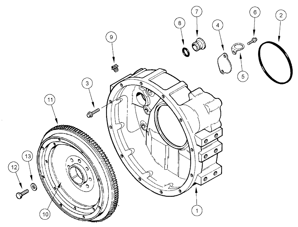 Схема запчастей Case IH 3150 - (03-019) - FLYWHEEL & HOUSING (01) - ENGINE