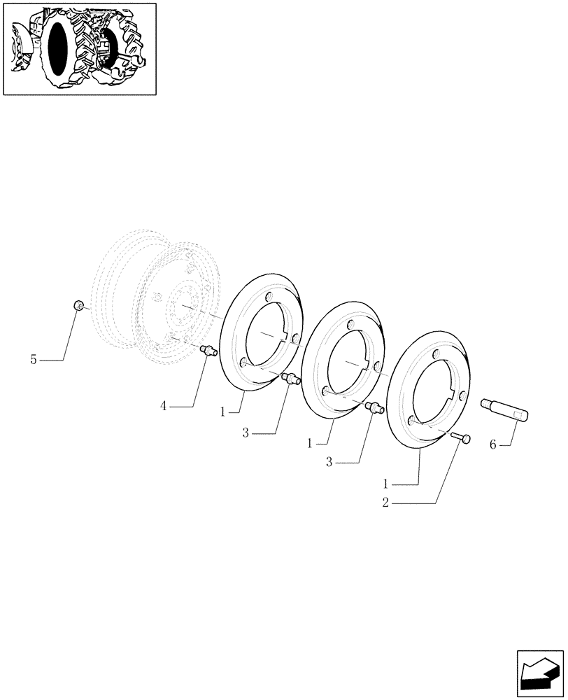 Схема запчастей Case IH MXU130 - (1.49.6[02]) - (VAR. 472/1) REAR BALLAST - BAR AXLE (05) - REAR AXLE