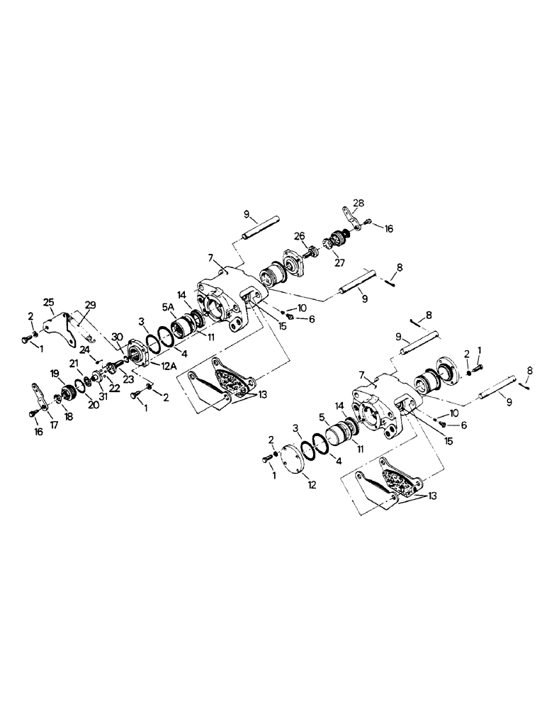 Схема запчастей Case IH ST310 - (05-08) - BRAKE CALIPER ASSEMBLIES, WITH STATIONARY TRANSFER CASE, ASN 2000 (5.1) - BRAKES