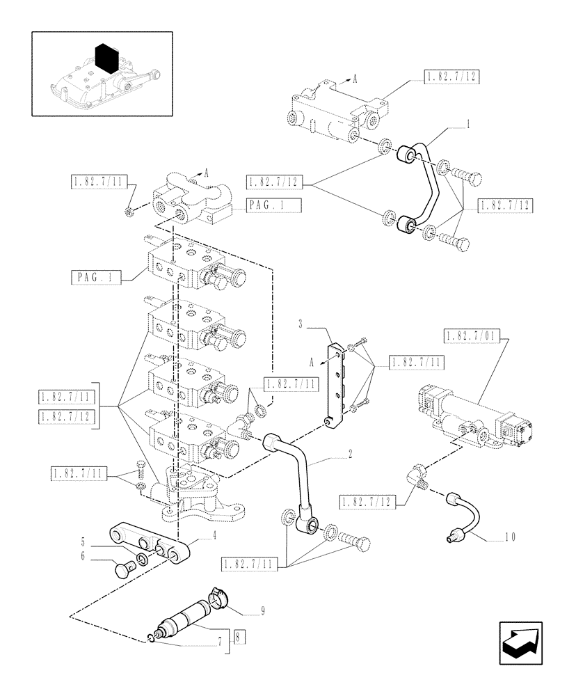 Схема запчастей Case IH JX1085C - (719044030[02]) - (DIA KIT) 4TH REMOTE S/D W/ DELUXE COUPLERS (18) - VARIATIONS