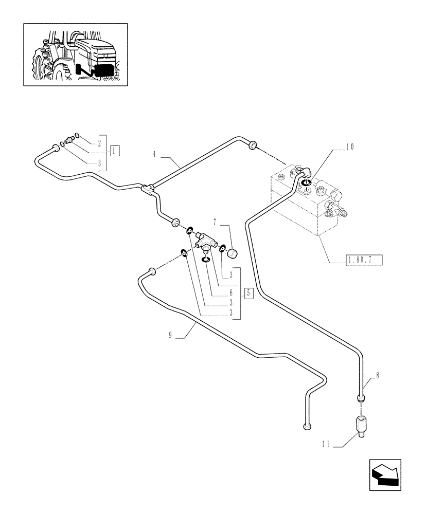 Схема запчастей Case IH MAXXUM 115 - (1.29.7/02[02]) - TRANSMISSION 24X24 HI-LO - GEARBOX LUBRICATION PIPING (03) - TRANSMISSION