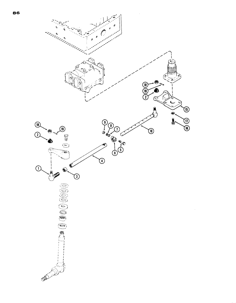 Схема запчастей Case IH 1070 - (086) - TIE RODS, 60" TO 88" TREAD (05) - STEERING