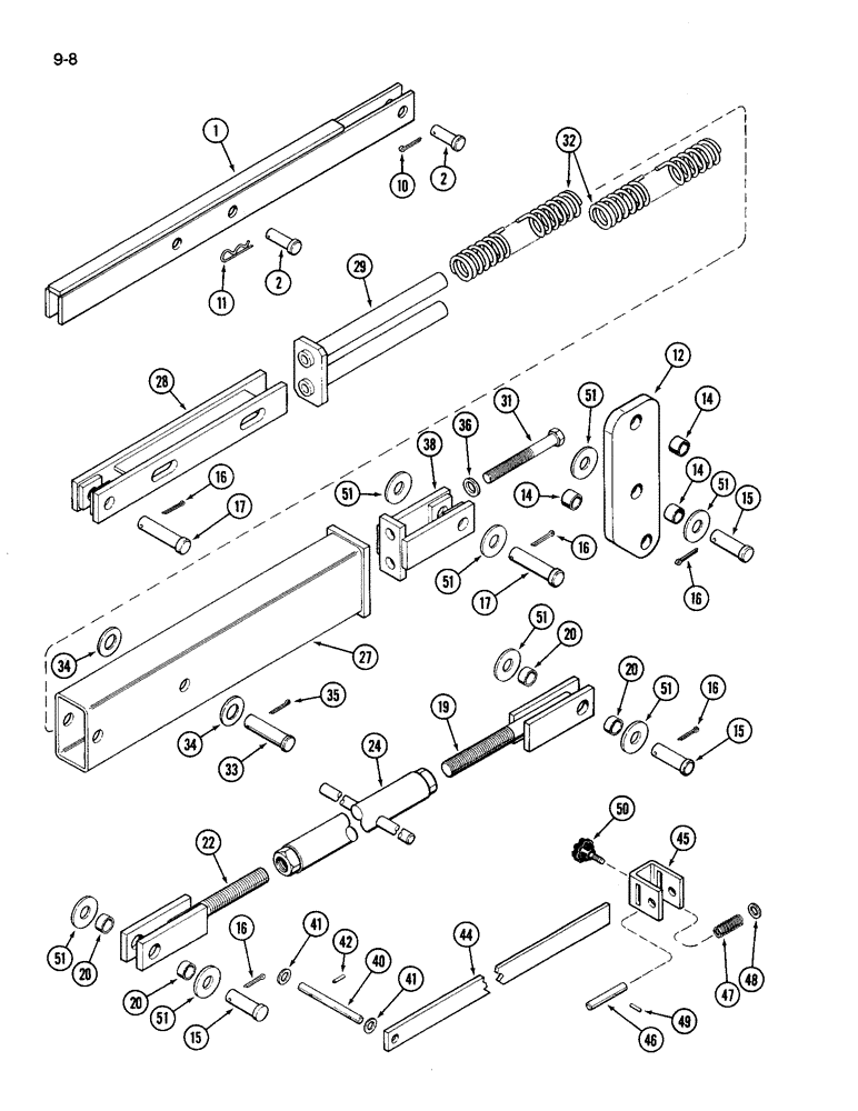 Схема запчастей Case IH 696 - (9-08) - MAIN WHEEL SUPPORT (09) - CHASSIS/ATTACHMENTS