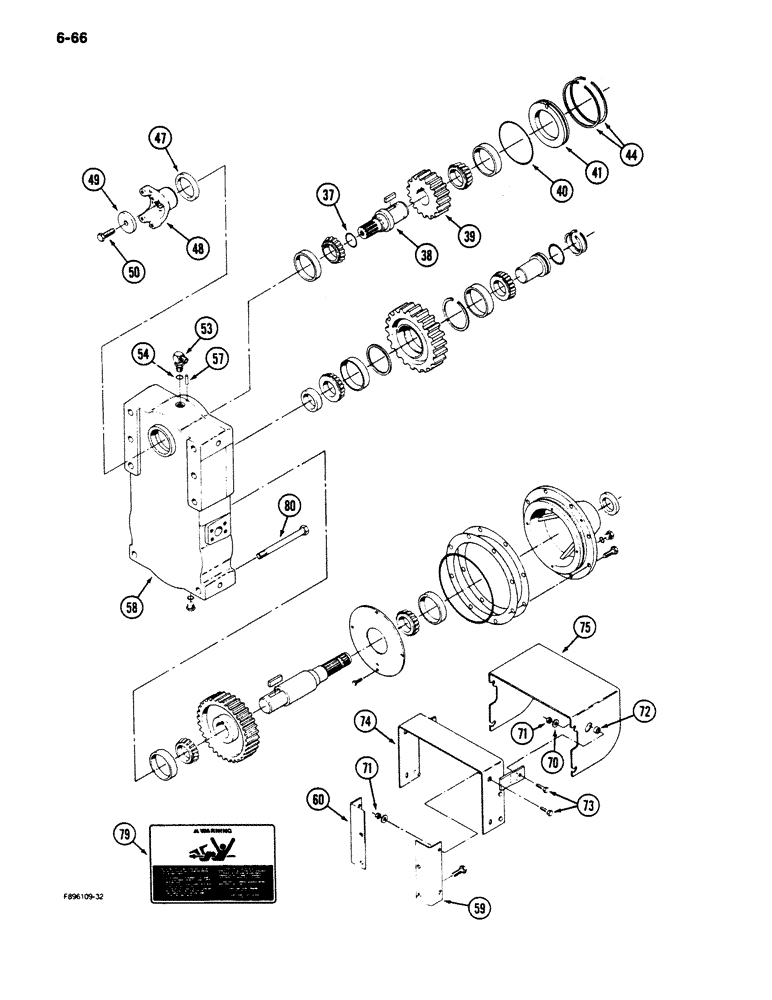 Схема запчастей Case IH 9170 - (6-66) - PTO TRANSFER CASE ASSEMBLY, (CONT) (06) - POWER TRAIN