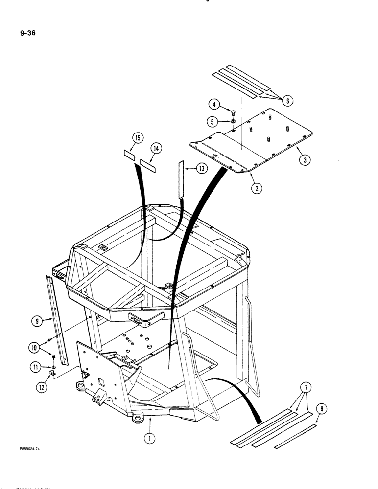 Схема запчастей Case IH STEIGER - (9-036) - ROPS FLOOR PLATES (09) - CHASSIS/ATTACHMENTS