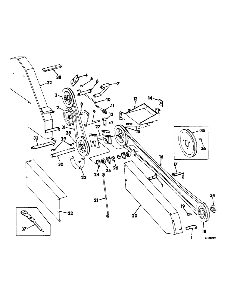 Схема запчастей Case IH 303 - (310) - STRAW CHOPPER, DRIVE PARTS, SERIAL NO. 7278 AND ABOVE (73) - RESIDUE HANDLING