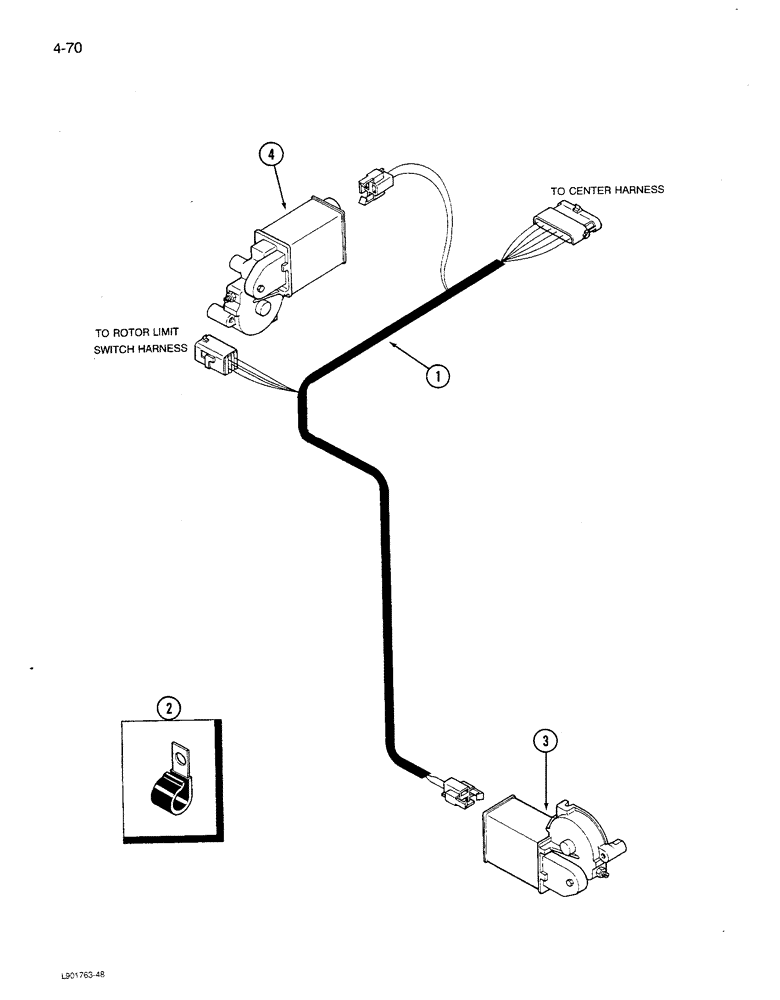 Схема запчастей Case IH 1680 - (4-070) - FAN AND ROTOR SPEED HARNESS (06) - ELECTRICAL