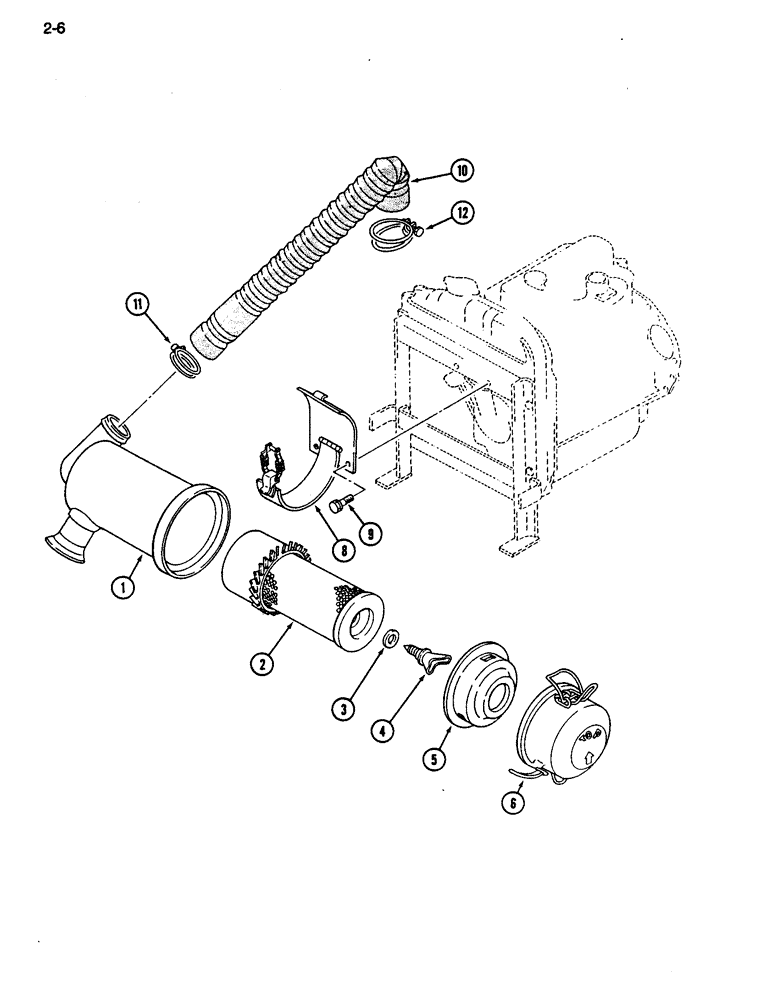 Схема запчастей Case IH 255 - (2-06) - AIR CLEANER SYSTEM (02) - ENGINE