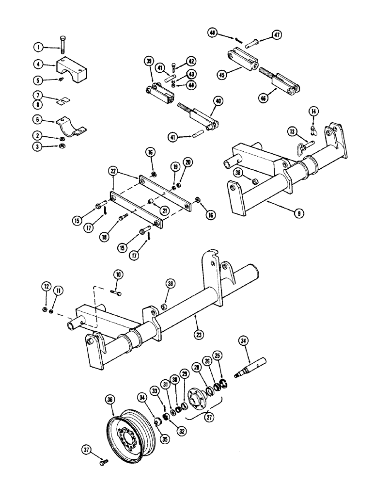 Схема запчастей Case IH DOT 23 - (06) - CENTER AXLES AND WHEELS 