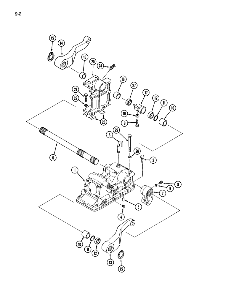 Схема запчастей Case IH 265 - (9-02) - HITCH SYSTEM, HOUSING, ROCKSHAFT AND LIFT ARMS (09) - CHASSIS/ATTACHMENTS