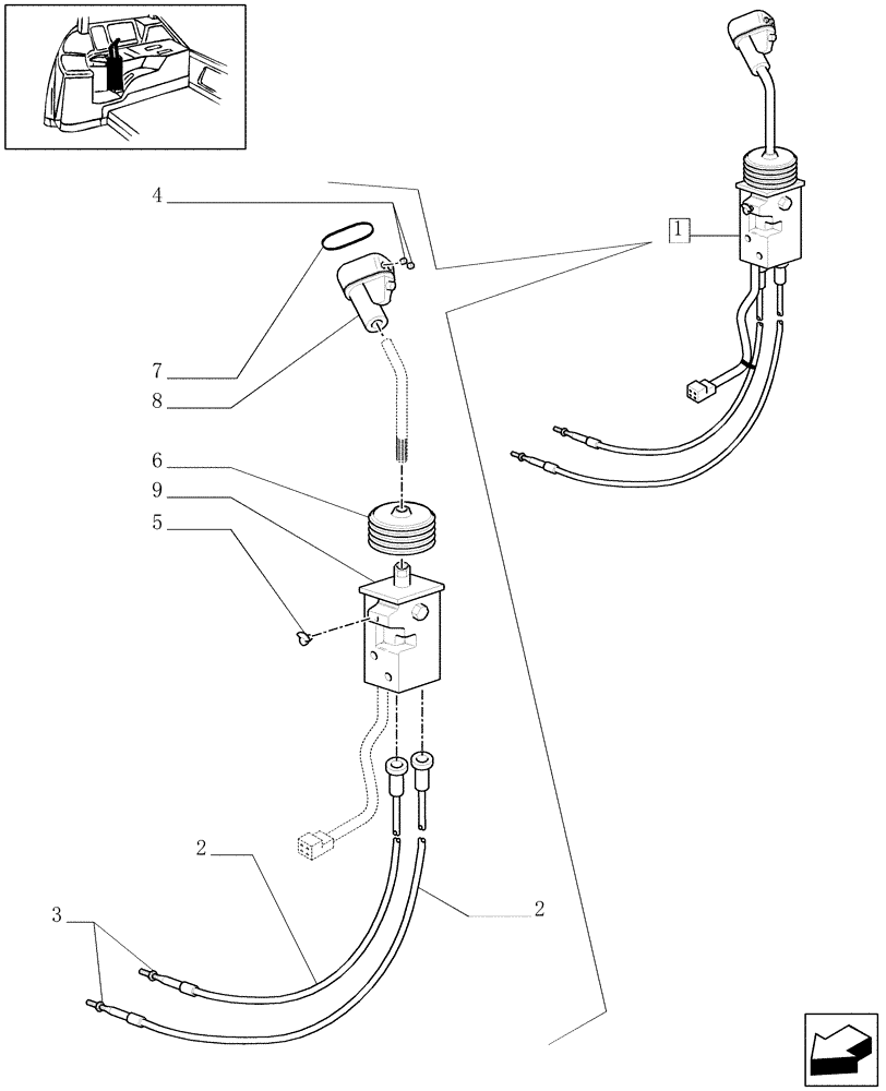 Схема запчастей Case IH JX1090U - (1.96.2/ A) - (VAR.075-076) FITTING FOR LOADER - JOYSTICK FOR MIDMOUNT - BREAKDOWN (10) - OPERATORS PLATFORM/CAB