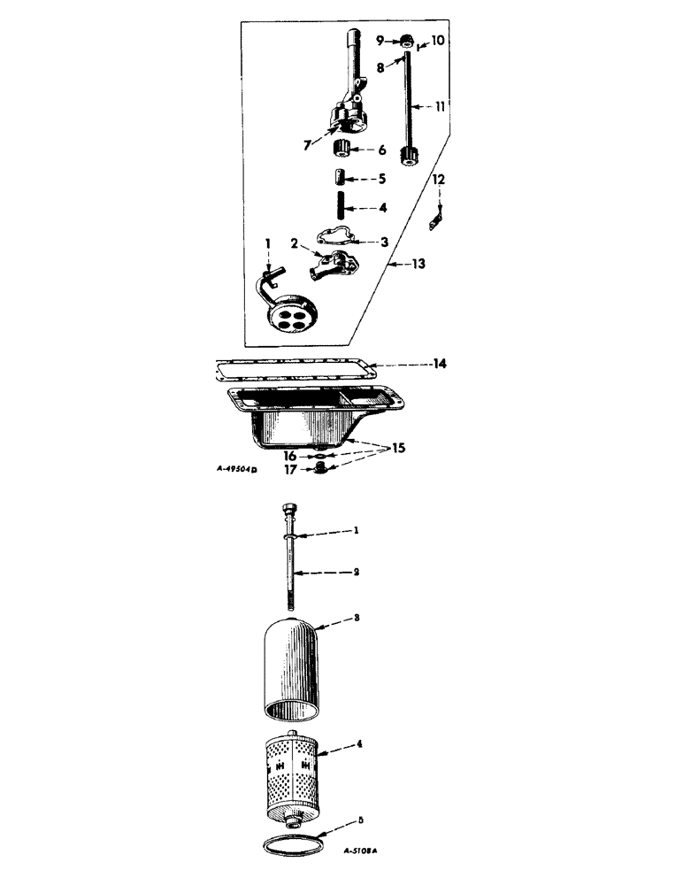 Схема запчастей Case IH 2404 - (037[A]) - LUBRICATION SYSTEM, LUBRICATING OIL FILTER Lubrication System