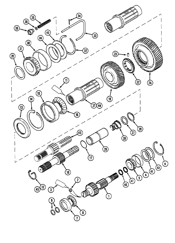 Схема запчастей Case IH MX100C - (06-28) - P.T.O. REVERSIBLE 540/1000 R.P.M., N.A. ONLY (06) - POWER TRAIN