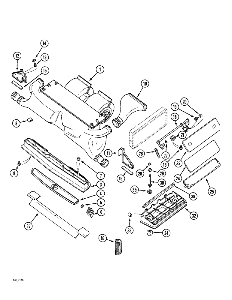 Схема запчастей Case IH 3220 - (9-058) - CAB, AIR CONDITIONING VENTS (09) - CHASSIS/ATTACHMENTS