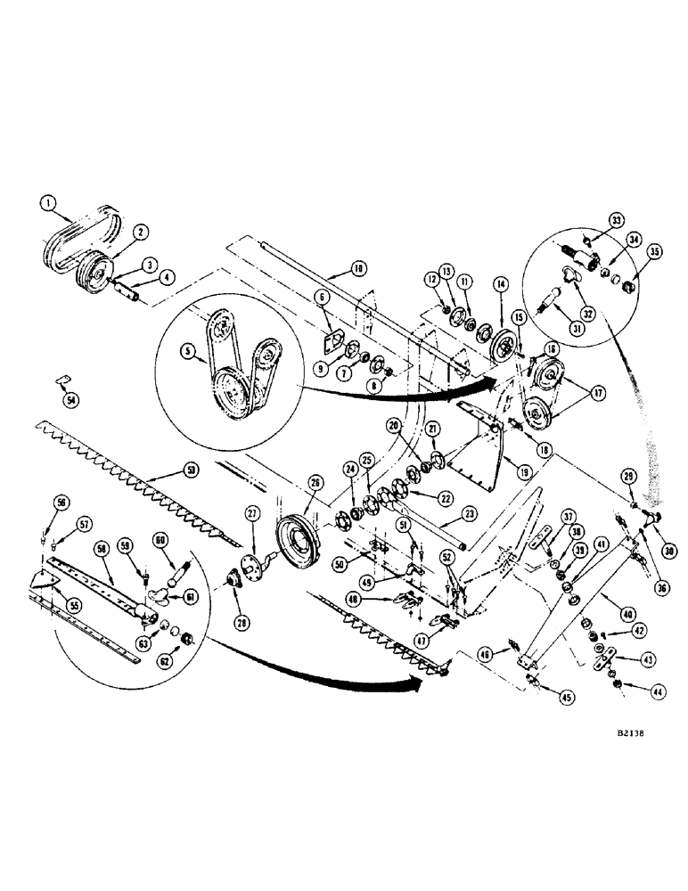 Схема запчастей Case IH 1150 - (086) - SICKLE AND SICKLE DRIVE, BEFORE 8266001 (58) - ATTACHMENTS/HEADERS