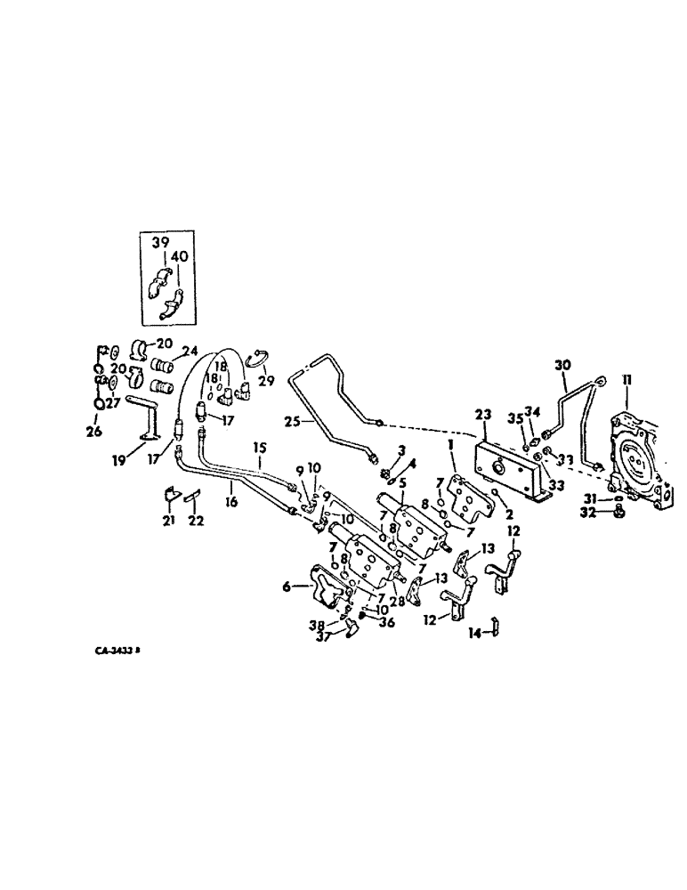 Схема запчастей Case IH 464 - (10-09) - HYDRAULICS, AUXILIARY VALVES AND TUBES, SERIAL NO. 108144 AND BELOW (07) - HYDRAULICS