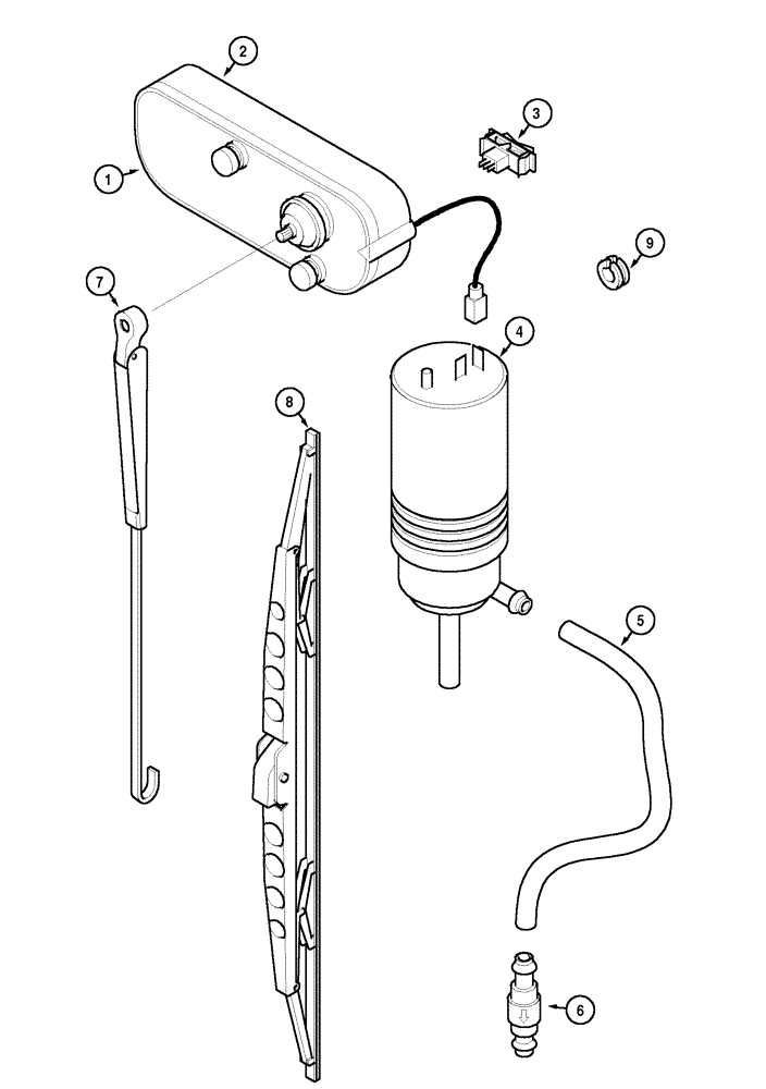 Схема запчастей Case IH MX100 - (04-33) - WINDSCREEN WIPER - REAR (04) - ELECTRICAL SYSTEMS