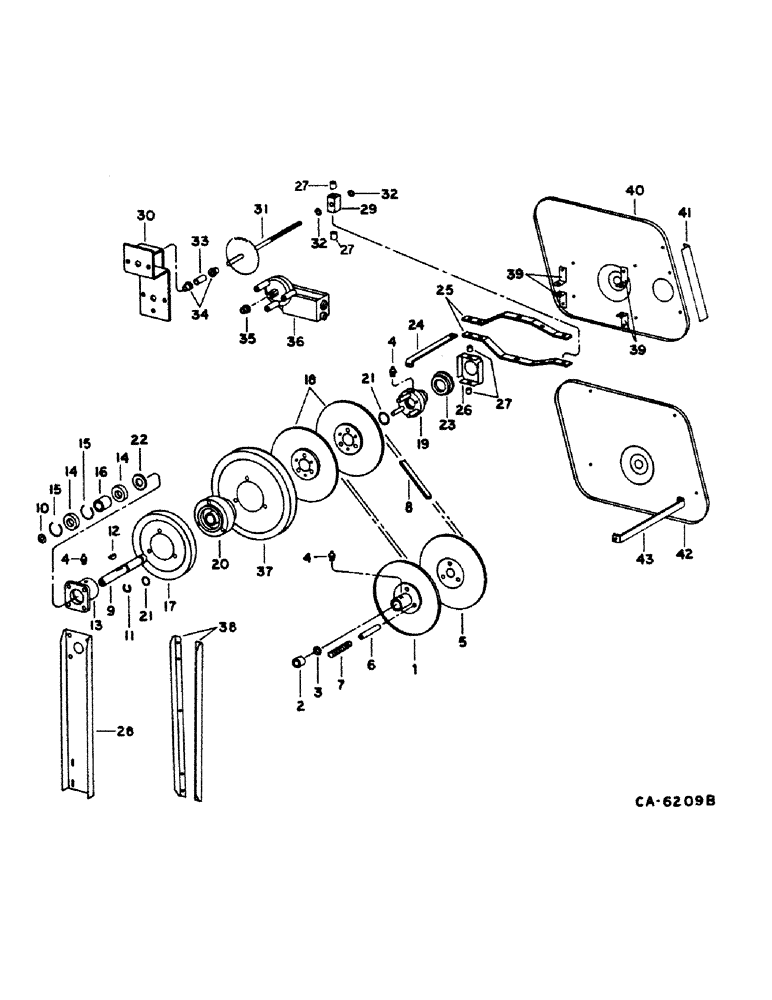 Схема запчастей Case IH 1480 - (24-05) - CLEANING FAN AND DRIVE, FAN DRIVE, SERIAL NO. 14001 AND ABOVE (15) - CLEANING