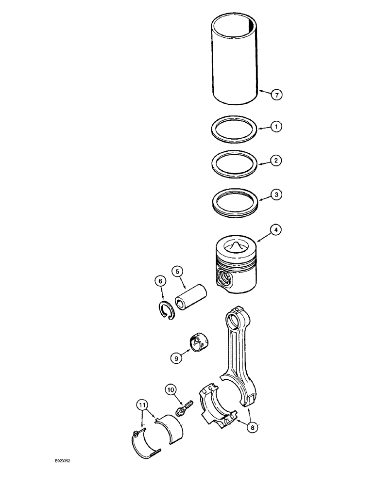 Схема запчастей Case IH 2022 - (2-82) - PISTONS AND CONNECTING RODS, 6TA-590 ENGINE (01) - ENGINE