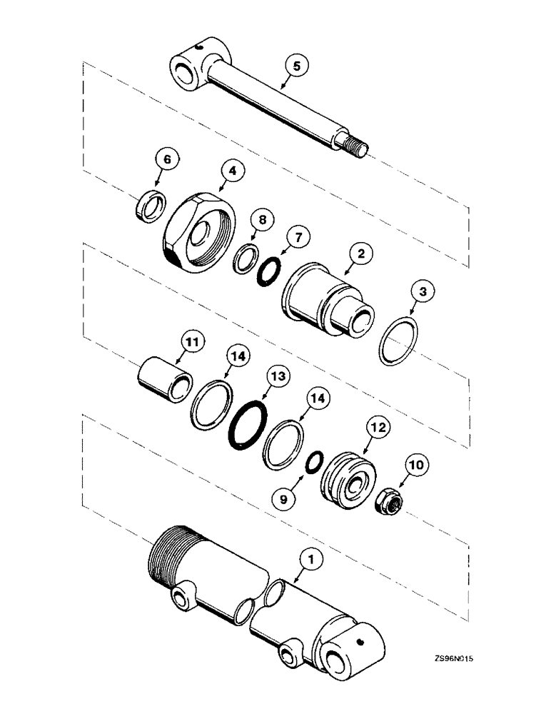 Схема запчастей Case IH 2450 - (5-28) - WELDED DOUBLE ACTING CYLINDERS, 2 ID X 12-3/4 INCH STROKE 