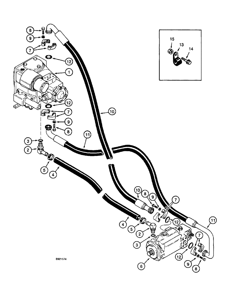 Схема запчастей Case IH 2055 - (6-08) - HYDROSTATIC PUMP AND MOTOR SYSTEM (03) - POWER TRAIN