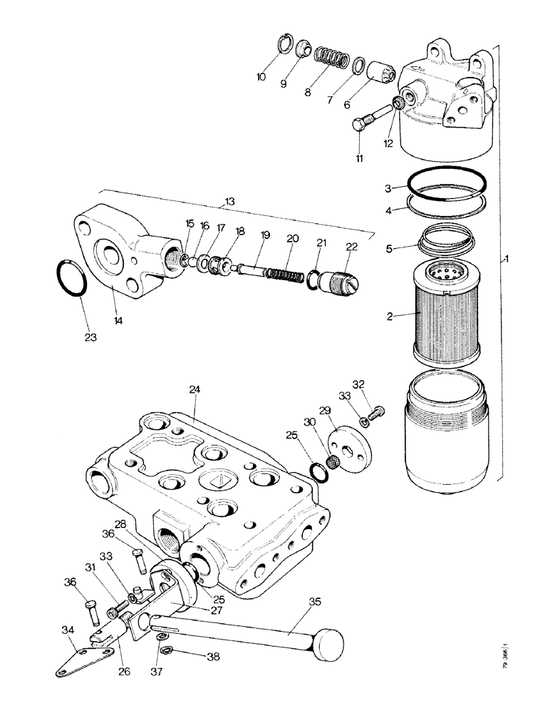 Схема запчастей Case IH 1490 - (K06-1) - FILTER, BLEED VALVE AND COMBINING VALVE (07) - HYDRAULICS