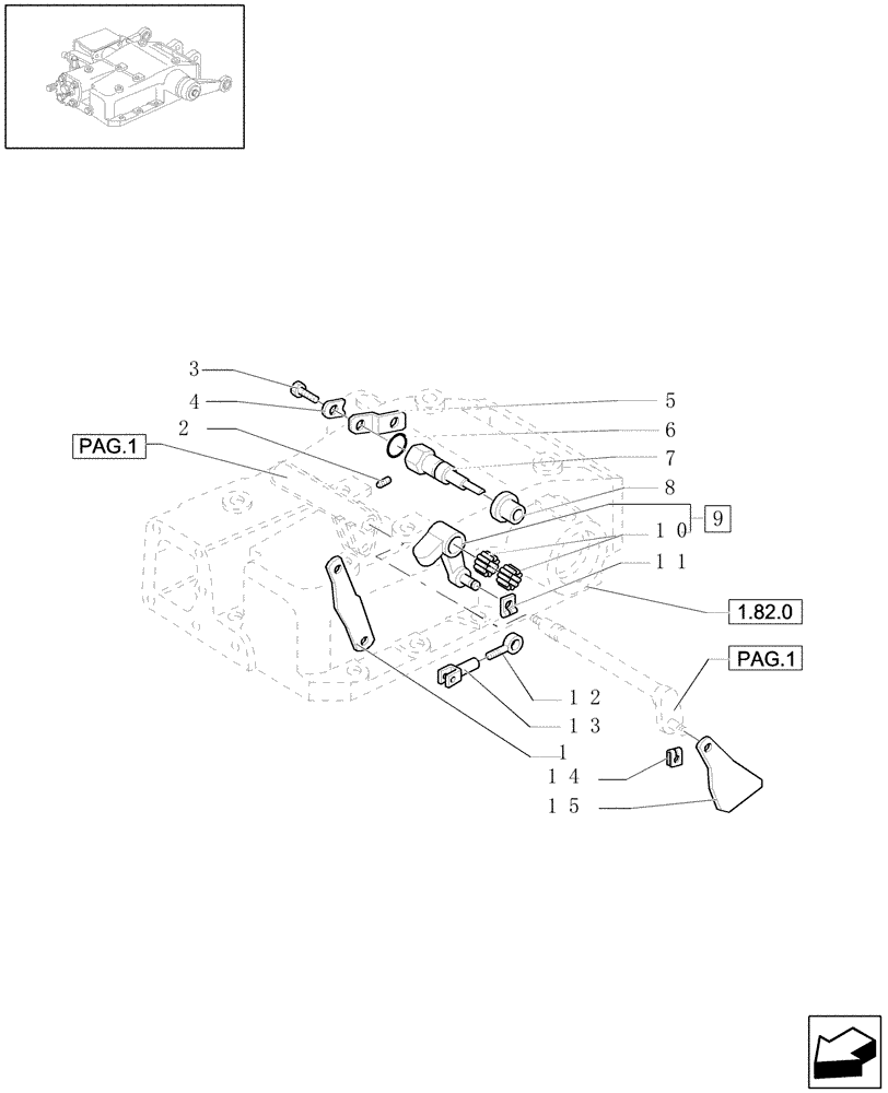 Схема запчастей Case IH JX1100U - (1.82.5[03]) - LIFT - CONTROL PARTS (07) - HYDRAULIC SYSTEM