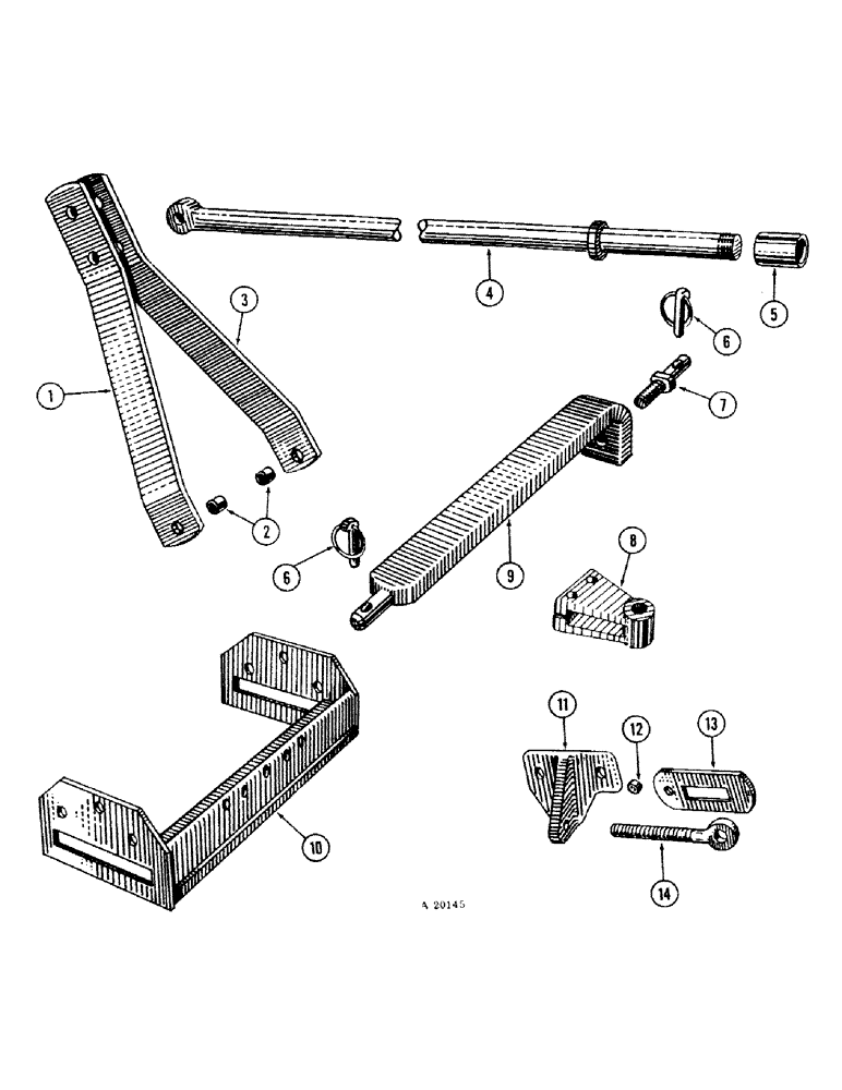 Схема запчастей Case IH MA - (08) - MAST AND DRAFT BAR FOR CATEGORY I AND EAGLE HITCH, MA AND MTA, FOUR BOTTOM 