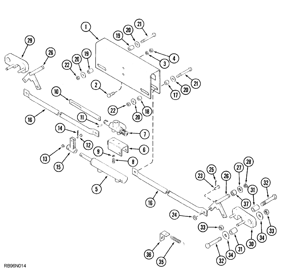 Схема запчастей Case IH 5850 - (09-54) - AUTOMATIC WING TRANSPORT LOCK, VERTICAL FOLD AND DOUBLE FOLD, 29 FOOT THROUGH 53 FOOT WIDE (09) - CHASSIS