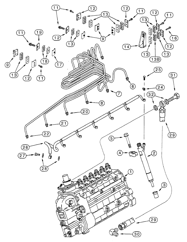 Схема запчастей Case IH 7230 - (3-004) - FUEL INJECTION SYSTEM, 6T-830 EMISSIONS CERTIFIED ENGINE, TRACTOR PIN JJA0064978 AND AFTER (03) - FUEL SYSTEM