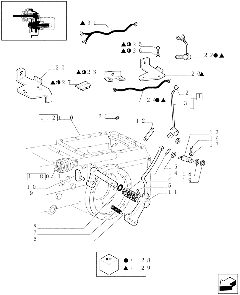 Схема запчастей Case IH JX80 - (1.80.2) - POWER TAKE-OFF CONTROLS (07) - HYDRAULIC SYSTEM