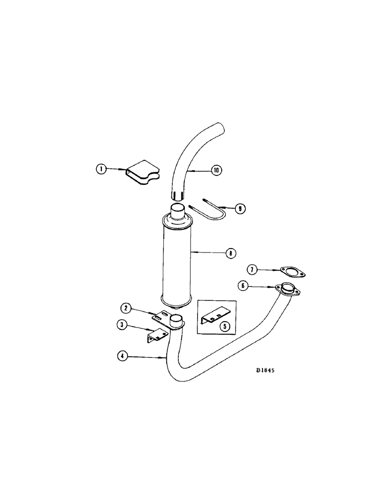 Схема запчастей Case IH 960 - (224[1]) - MUFFLER AND EXHAUST PIPE (10) - ENGINE