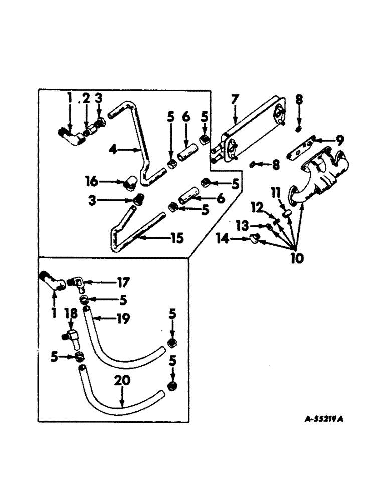 Схема запчастей Case IH 560 - (072) - COOLING SYSTEM, DIESEL ENGINE OIL COOLER, 560 SERIES 501 TO 37660, INTERNATIONAL 660501 TO 37675 COOLING SYSTEM