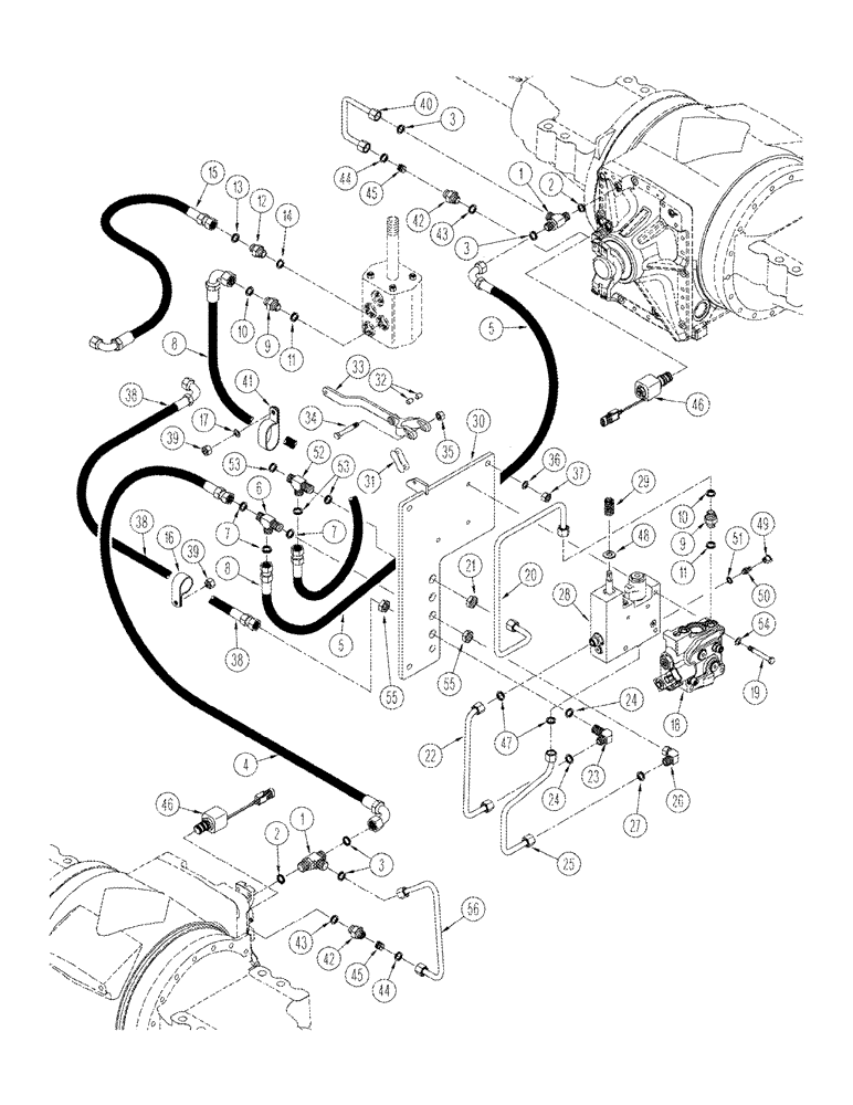 Схема запчастей Case IH STX375 - (08-06) - AXLE HYDRAULICS PARK BRAKE CIRCUIT STX 375 - With Differential Locks (08) - HYDRAULICS