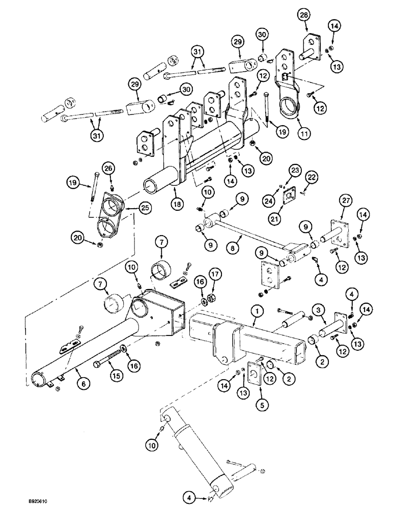 Схема запчастей Case IH 2044 - (9A-68) - DRUM LIFT ARM, 2044 COTTON PICKER (13) - PICKING SYSTEM