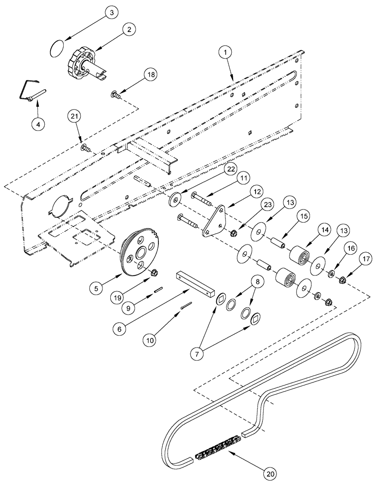 Схема запчастей Case IH 1200 - (L.10.B[03]) - GRANULAR CHEMICAL DRIVE (BSN CBJ0018110) L - Field Processing