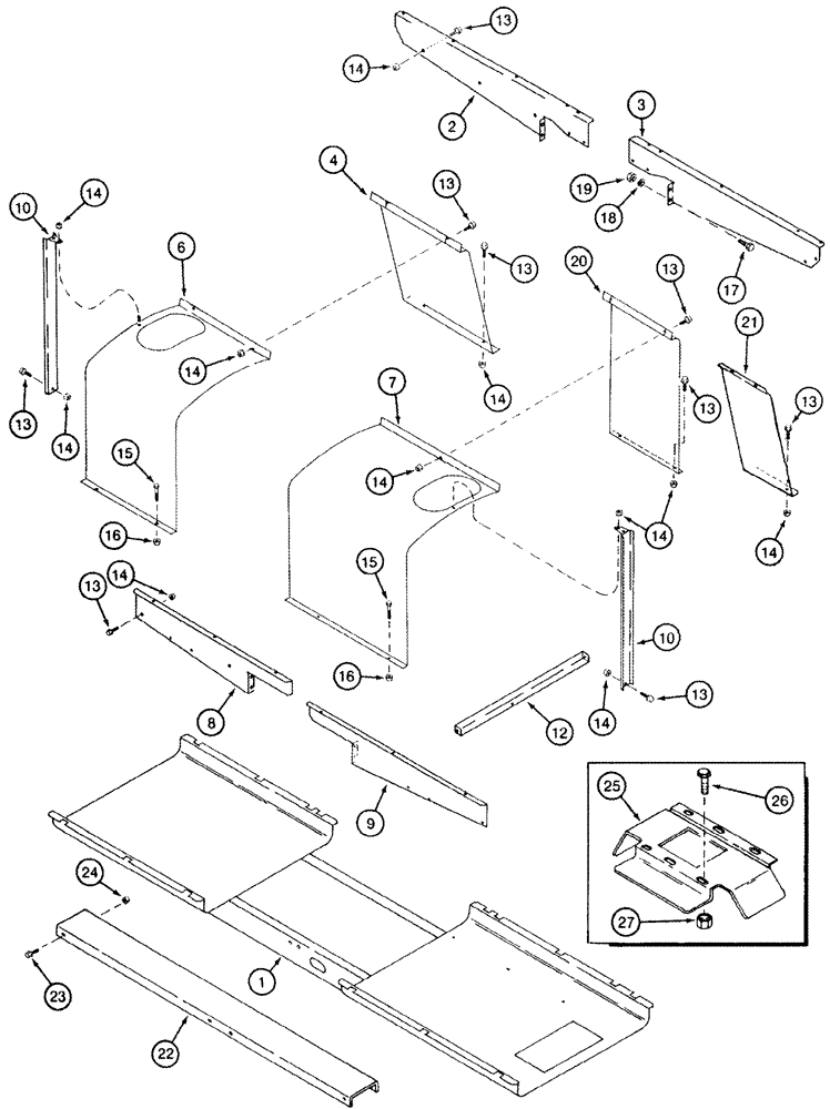 Схема запчастей Case IH 2555 - (09B-02) - TANK SUPPORTS WATER AND LUBE (14) - WATER SYSTEM