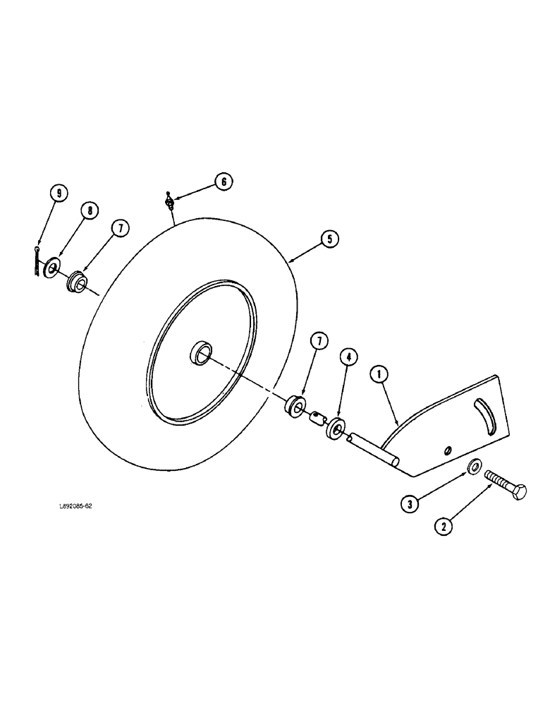 Схема запчастей Case IH 5420 - (9-16) - GAUGE WHEEL (09) - CHASSIS