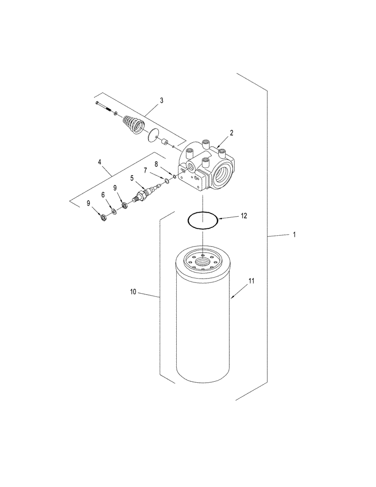 Схема запчастей Case IH STX425 - (08-04) - OIL FILTER - MAIN HYDRAUIC (BELOW BATTERY) (08) - HYDRAULICS