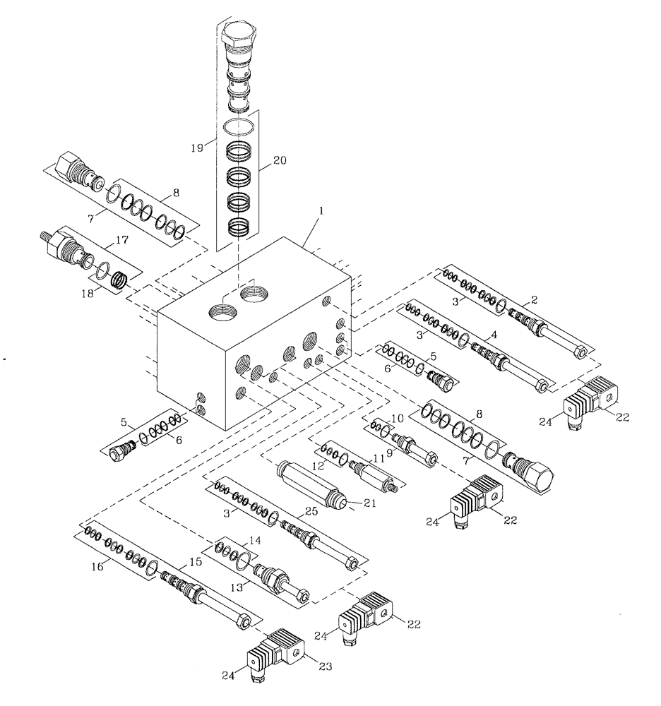 Схема запчастей Case IH 7700 - (B05[12]) - HYDRAULIC SOLENOID VALVE Hydraulic Components & Circuits