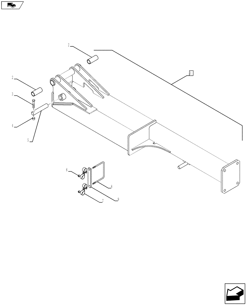 Схема запчастей Case IH 920 - (39.100.03) - OUTER WING FRAME (39) - FRAMES AND BALLASTING