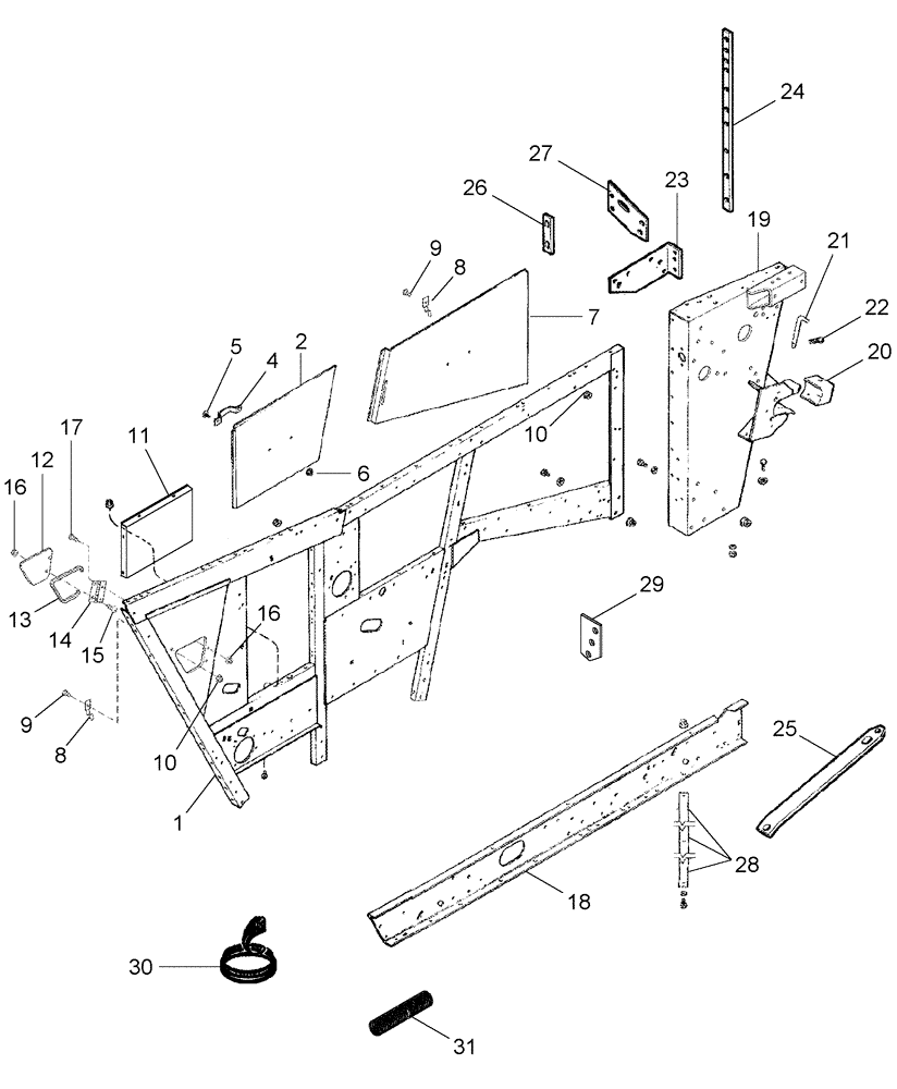 Схема запчастей Case IH 2377 - (09H-03) - SEPARATOR - DOORS - LEFT HAND (12) - CHASSIS