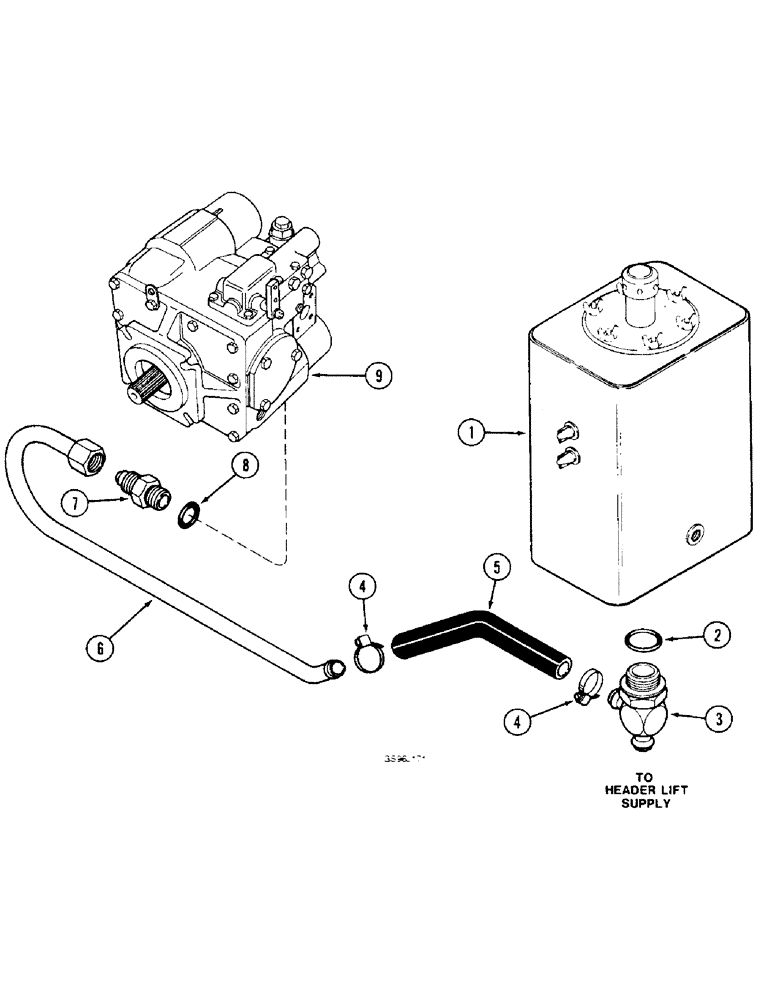 Схема запчастей Case IH 1660 - (8-06) - HYDROSTATIC PUMP SYSTEM, RESERVOIR TO PUMP (07) - HYDRAULICS